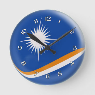 Blumenmuster der Clock Marshall Island Runde Wanduhr