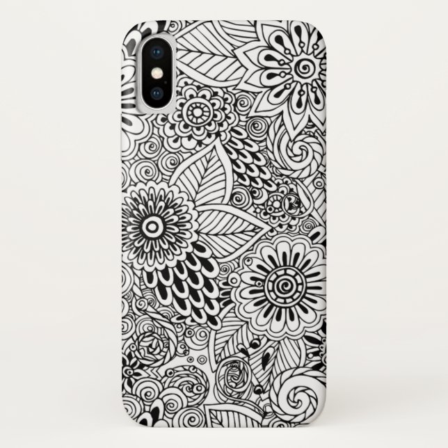 Blumenmuster der eleganten Mandala Case-Mate iPhone Hülle (Rückseite)