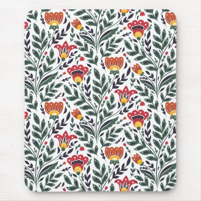 Blumenmuster der Folklorekunst Mousepad (Vorne)