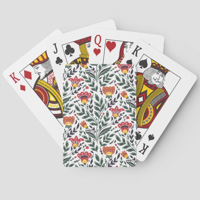 Blumenmuster der Folklorekunst Spielkarten (Rückseite)