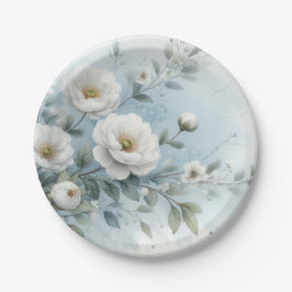 Blumenmuster der Hochzeit Pappteller