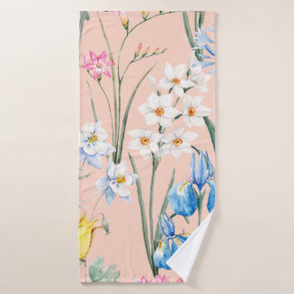 Blumenmuster der Wasserfarbe, botanische Erkrankun Badehandtuch