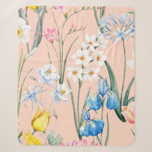 Blumenmuster der Wasserfarbe, botanische Erkrankun Sherpadecke
