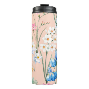 Blumenmuster der Wasserfarbe, botanische Erkrankun Thermosbecher