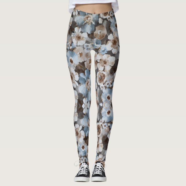Blumenmuster der Wasserfarbe Leggings (Vorderseite)