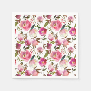 Blumenmuster der Wasserfarbe Serviette