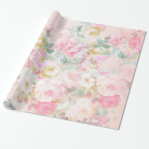 Blumenmuster des schicken Retro rosa weißen Geschenkpapier