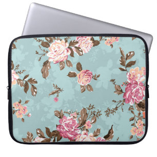 Blumenmuster-Design-Textil-Illustrationart, Rückse Laptopschutzhülle