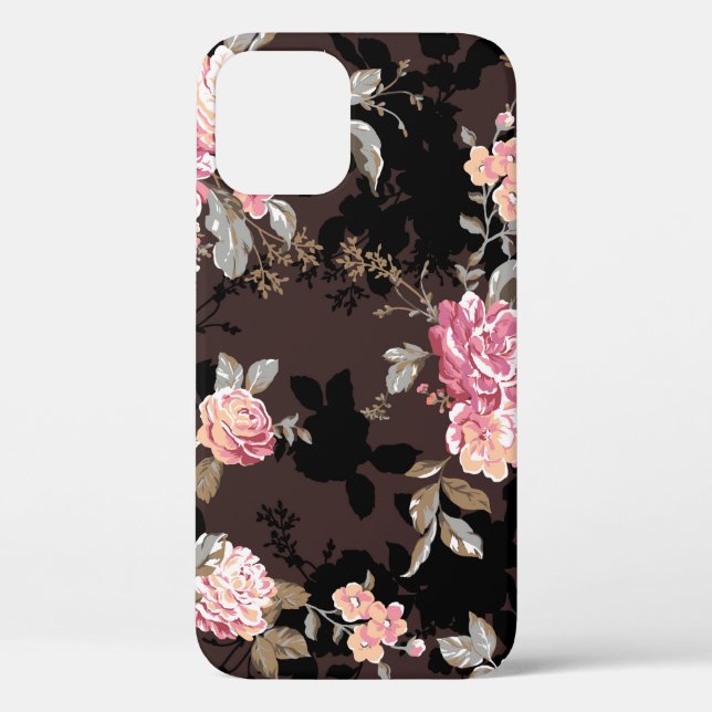 Blumenmuster-Design-Textil-Illustrationsmuster, Case-Mate iPhone Hülle (Rückseite)