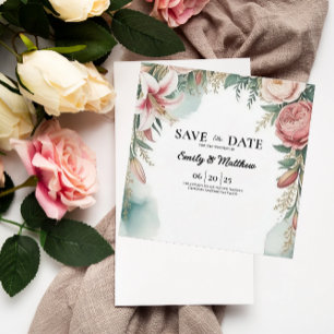 Blumenmuster-Designer Save the Date