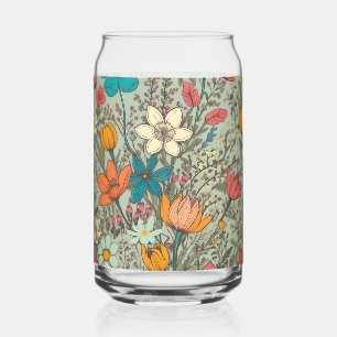 Blumenmuster Dosenglas