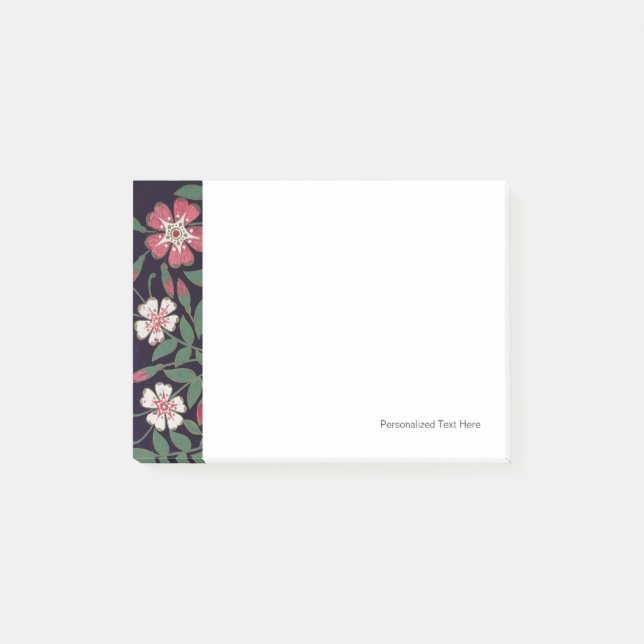 Blumenmuster durch J. Owen, 1863 Post-it Klebezettel (Vorderseite)