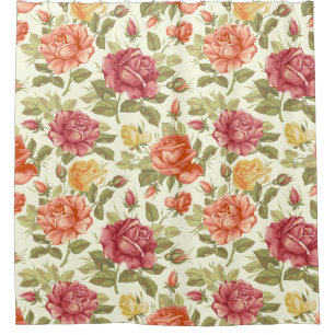 Blumenmuster Duschvorhang