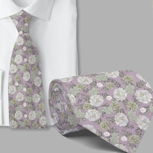 Blumenmuster Dusty Mauve Blumen Krawatte