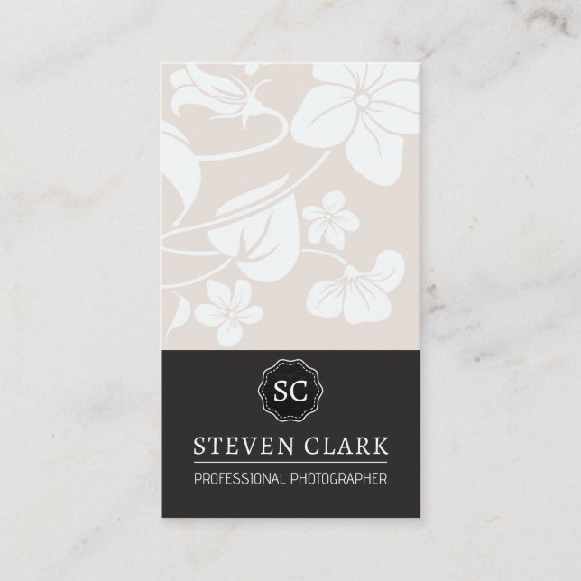 Blumenmuster | Elegant Visitenkarte (Vorderseite)