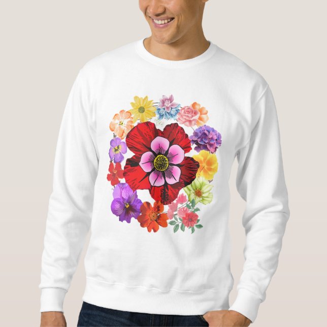 Blumenmuster - Elegantes botanisches Blume-Design Sweatshirt (Vorderseite)