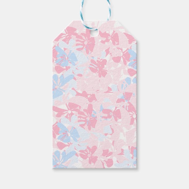 Blumenmuster-Etikettendesign Geschenkanhänger (Vorderseite)