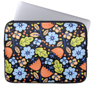Blumenmuster farbenfroh glänzend laptopschutzhülle