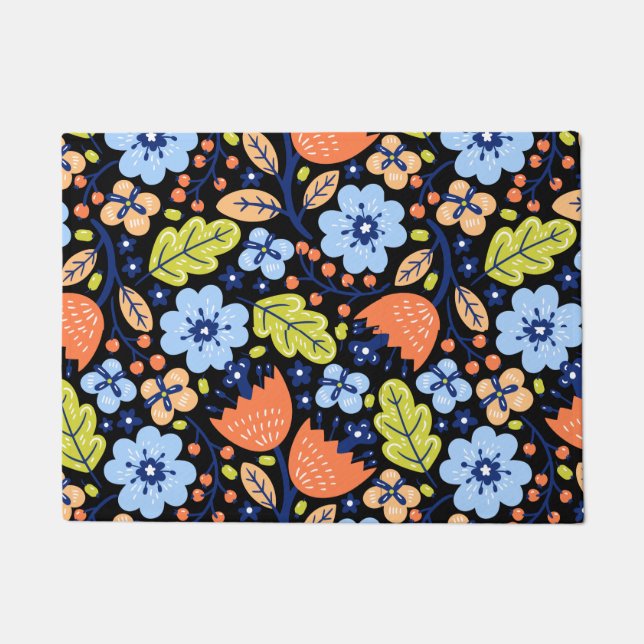 Blumenmuster farbenfroh leuchtend  fußmatte (Vorderseite)