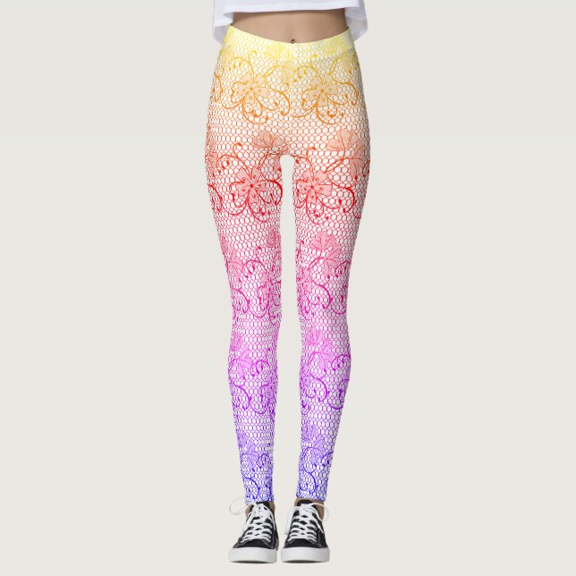 Blumenmuster farbig leggings (Vorderseite)