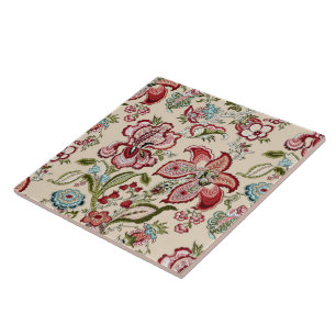 Blumenmuster Farbige trendige Blume Rosa Grün Fliese