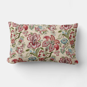 Blumenmuster Farbige trendige Blume Rosa Grün Lendenkissen