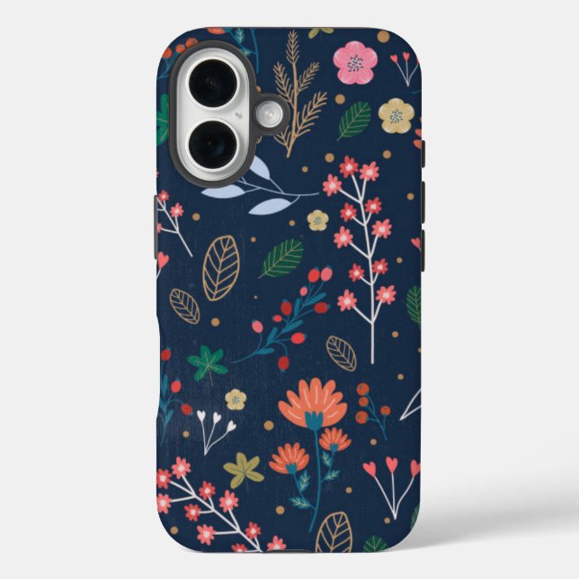 Blumenmuster farbiges Design Case-Mate iPhone Hülle (Rückseite)