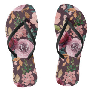 Blumenmuster Fashion Wasserfarbe farbig Flip Flops