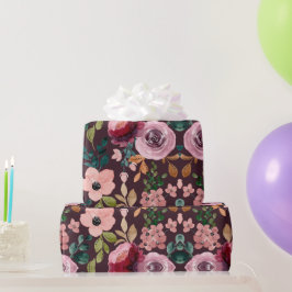 Blumenmuster Fashion Wasserfarbe farbig Geschenkpapier