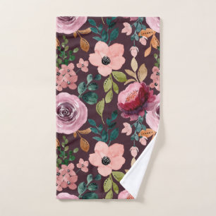 Blumenmuster Fashion Wasserfarbe farbig Handtuch