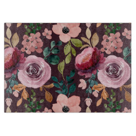 Blumenmuster Fashion Wasserfarbe farbig Schneidebrett