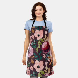 Blumenmuster Fashion Wasserfarbe farbig Schürze