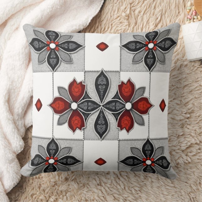 Blumenmuster-Fleece Kissen (Decke)