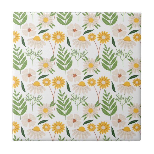 Blumenmuster Fliese (Vorderseite)