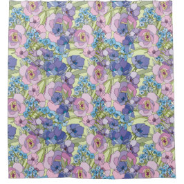 Blumenmuster Foliage-Blume Rose Vergessen Sie nich Duschvorhang