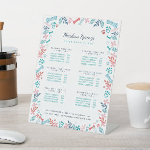 Blumenmuster & Foliage Pet Druckmuster Weiß Sockelschild