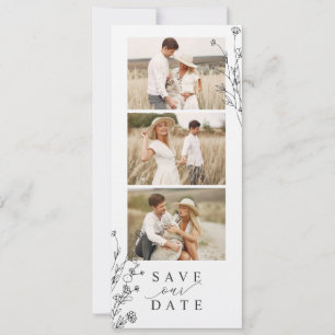 Blumenmuster-Foto Strip-Foto-Kabine Save The Date