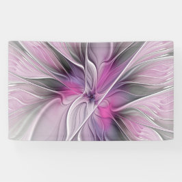 Blumenmuster Fraktal Moderne Abstrakte Blume Rosa  Banner