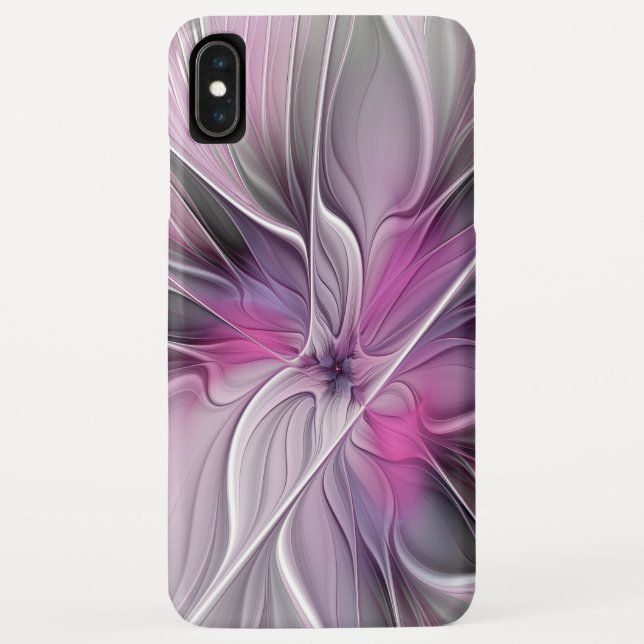 Blumenmuster Fraktal Moderne Abstrakte Blume Rosa  Case-Mate iPhone Hülle (Rückseite)