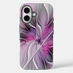Blumenmuster Fraktal Moderne Abstrakte Blume Rosa iPhone 16 Hülle