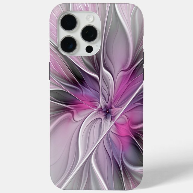 Blumenmuster Fraktal Moderne Abstrakte Blume Rosa  Case-Mate iPhone Hülle (Rückseite)