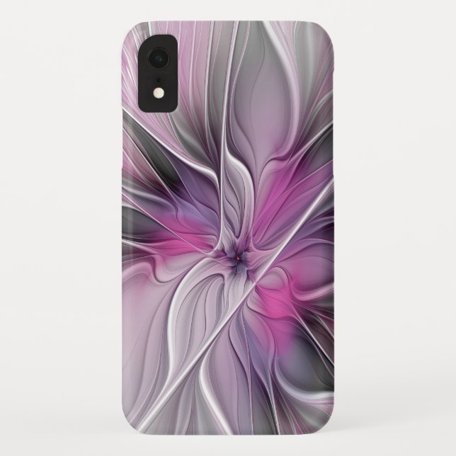 Blumenmuster Fraktal Moderne Abstrakte Blume Rosa  Case-Mate iPhone Hülle (Rückseite)