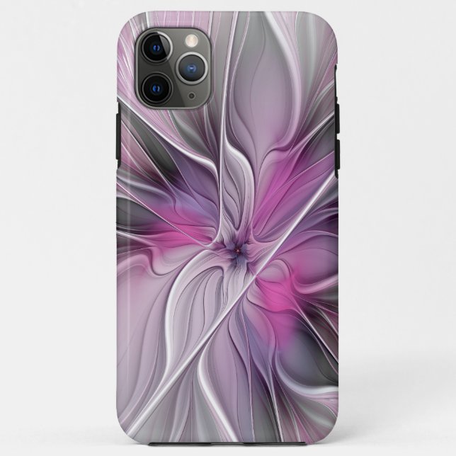 Blumenmuster Fraktal Moderne Abstrakte Blume Rosa  Case-Mate iPhone Hülle (Rückseite)