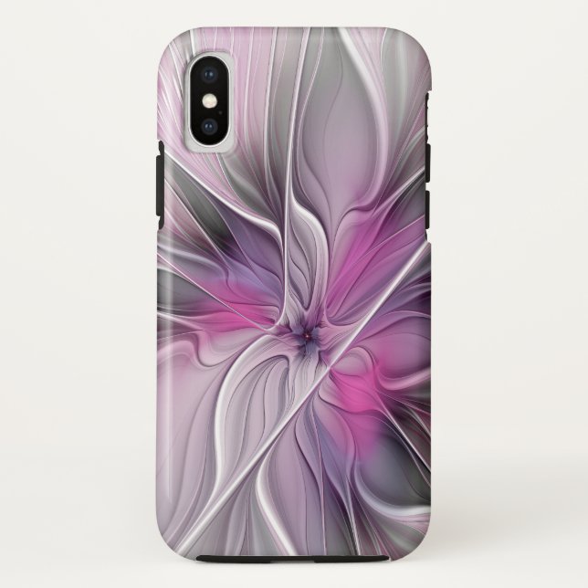 Blumenmuster Fraktal Moderne Abstrakte Blume Rosa  Case-Mate iPhone Hülle (Rückseite)