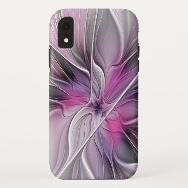 Blumenmuster Fraktal Moderne Abstrakte Blume Rosa  Case-Mate iPhone Hülle (Rückseite)