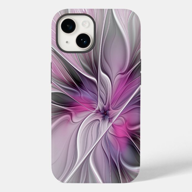 Blumenmuster Fraktal Moderne Abstrakte Blume Rosa  Case-Mate iPhone Hülle (Rückseite)
