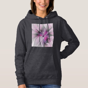 Blumenmuster Fraktal Moderne Abstrakte Blume Rosa  Hoodie
