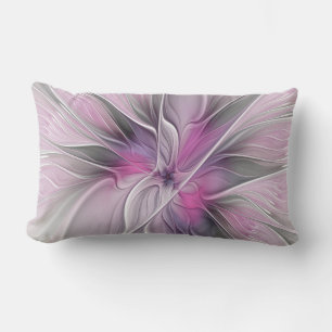 Blumenmuster Fraktal Moderne Abstrakte Blume Rosa Kissen Für Draußen
