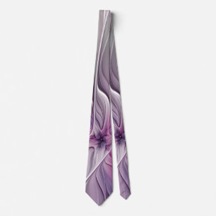 Blumenmuster Fraktal Moderne Abstrakte Blume Rosa  Krawatte