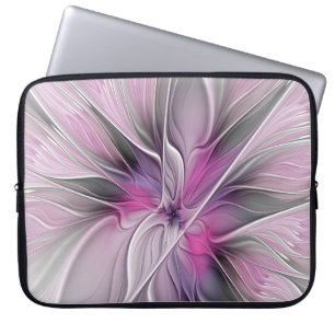 Blumenmuster Fraktal Moderne Abstrakte Blume Rosa Laptopschutzhülle
